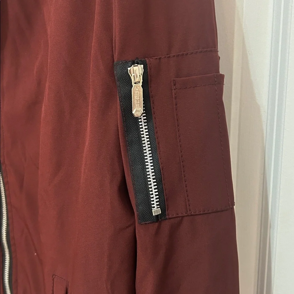 SHEIN Men's Burgundy Bomber Jacket size large
